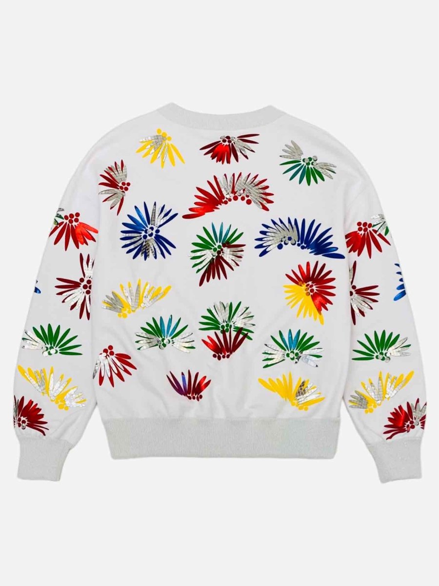 Pre-loved CHANEL White Multicolor Parrot Print Sweatshirt from Reems Closet