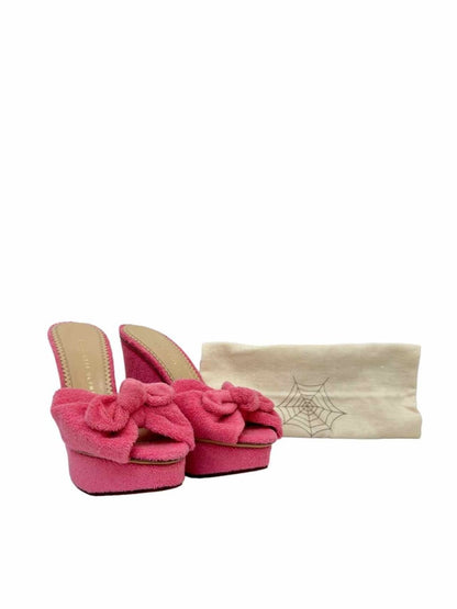 Pre-loved CHARLOTTE OLYMPIA Bow Pink Wedges - Reems Closet