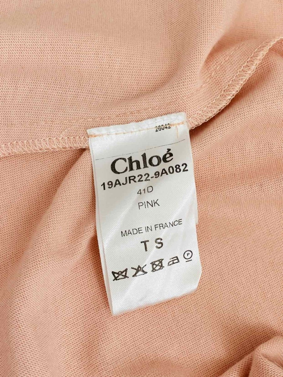 Pre-loved CHLOE Pleated Capsleeve Dusky Pink Knee Length Dress - Reems Closet