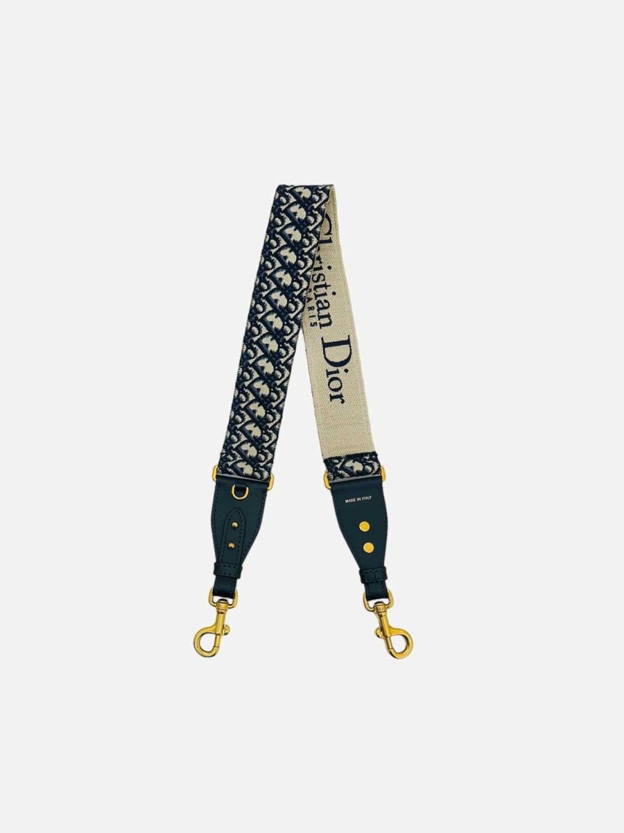 Pre - loved CHRISTIAN DIOR Adjustable Blue Oblique Shoulder Strap at Reems Closet
