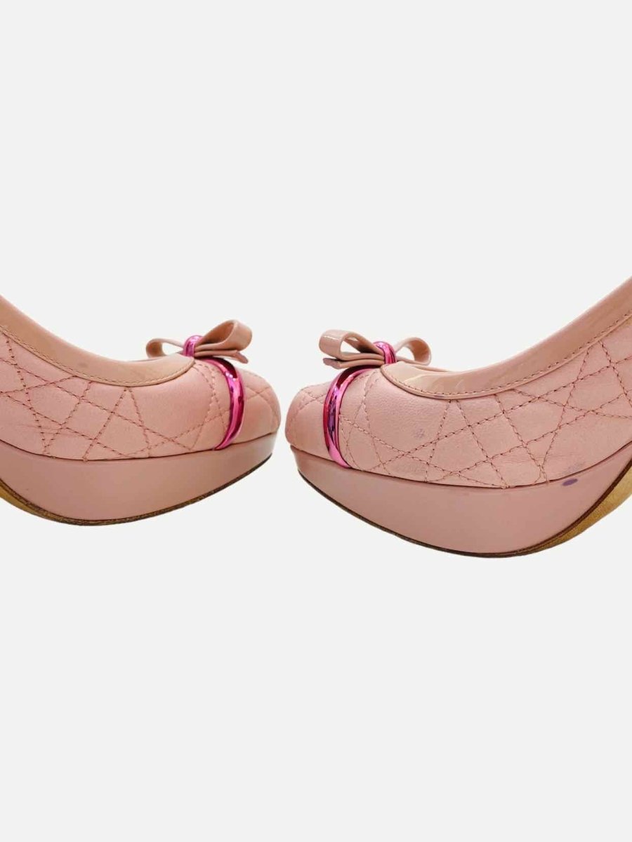 Pre-loved CHRISTIAN DIOR Cannage Pink Quilted Slingbacks - Reems Closet