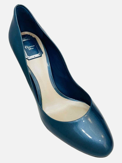 Pre-loved CHRISTIAN DIOR Sublime Metallic Blue Pumps from Reems Closet