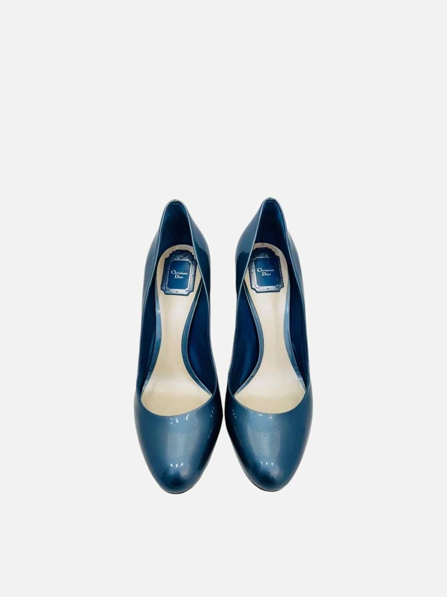 Pre-loved CHRISTIAN DIOR Sublime Metallic Blue Pumps from Reems Closet
