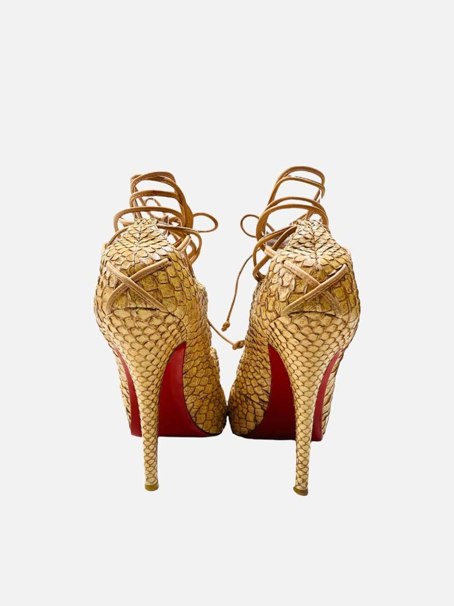 Pre-loved CHRISTIAN LOUBOUTIN Beige Heeled Sandals from Reems Closet
