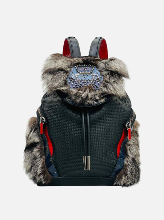 Pre-loved CHRISTIAN LOUBOUTIN Explorafunk Black Spike Backpack from Reems Closet