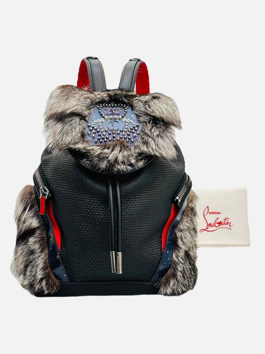 Pre-loved CHRISTIAN LOUBOUTIN Explorafunk Black Spike Backpack from Reems Closet