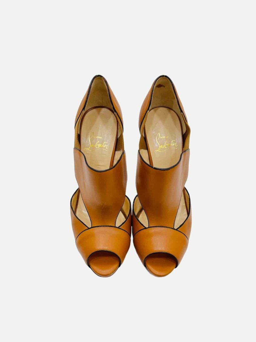 Pre-loved CHRISTIAN LOUBOUTIN Pitou 150 Brown Pumps from Reems Closet