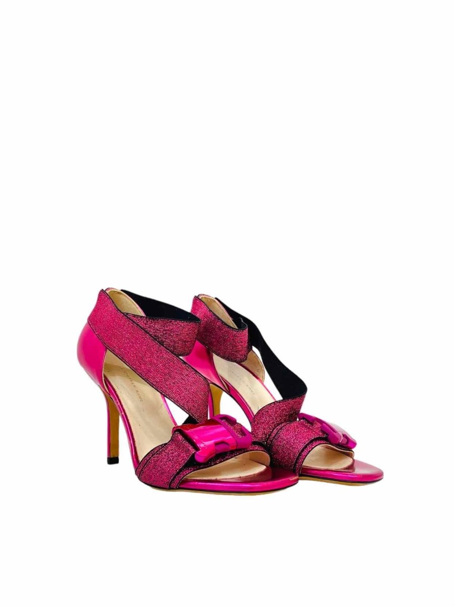 Pre-loved CHRISTOPHER KANE Metallic Pink Heeled Sandals from Reems Closet