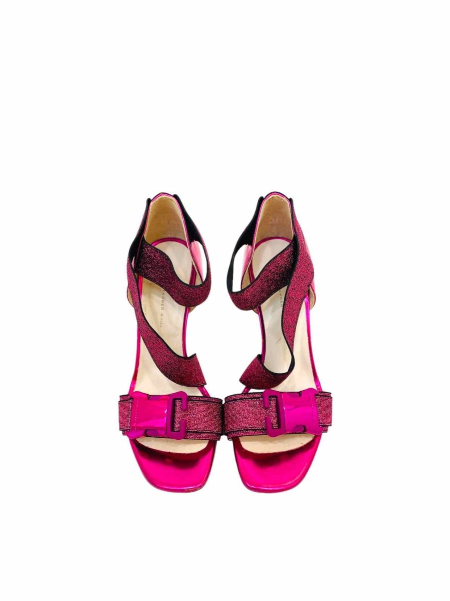 Pre-loved CHRISTOPHER KANE Metallic Pink Heeled Sandals from Reems Closet