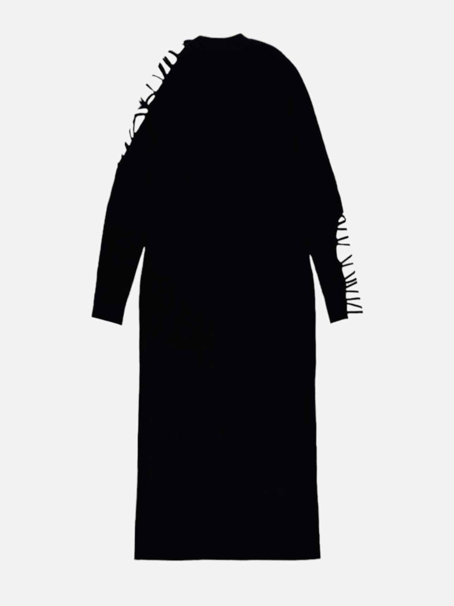 Pre-loved CUSHNIE ET OCHS Black Ribbed Knee Length Bodycon Dress from Reems Closet