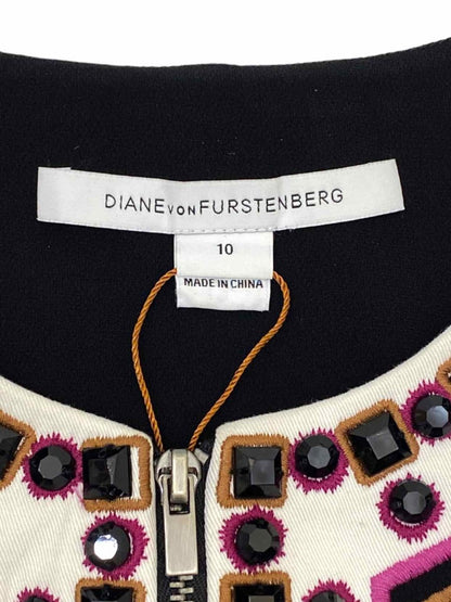 Pre-loved DIANE VON FURSTENBERG Black, Fuchsia & White Jacket - Reems Closet