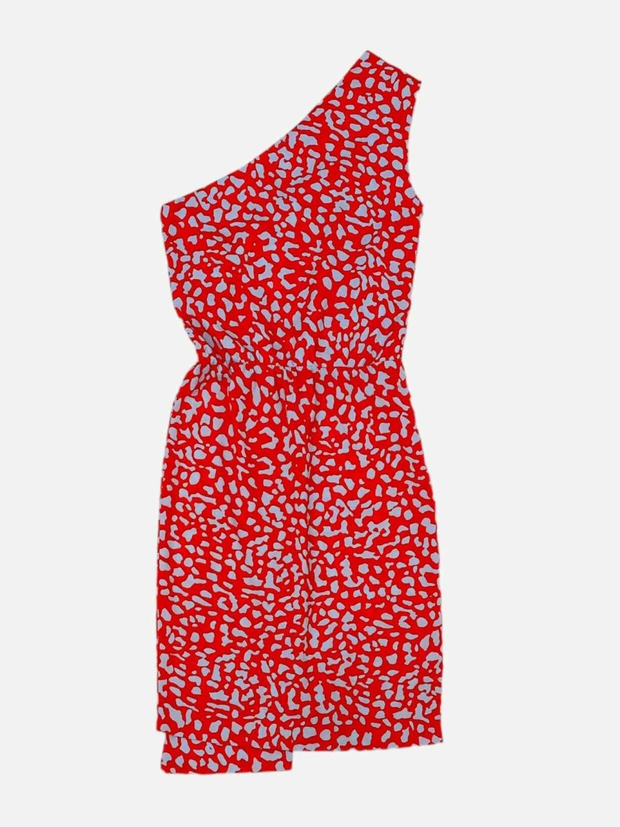 Pre - loved DIANE VON FURSTENBERG Red & Grey Knee Length Dress at Reems Closet