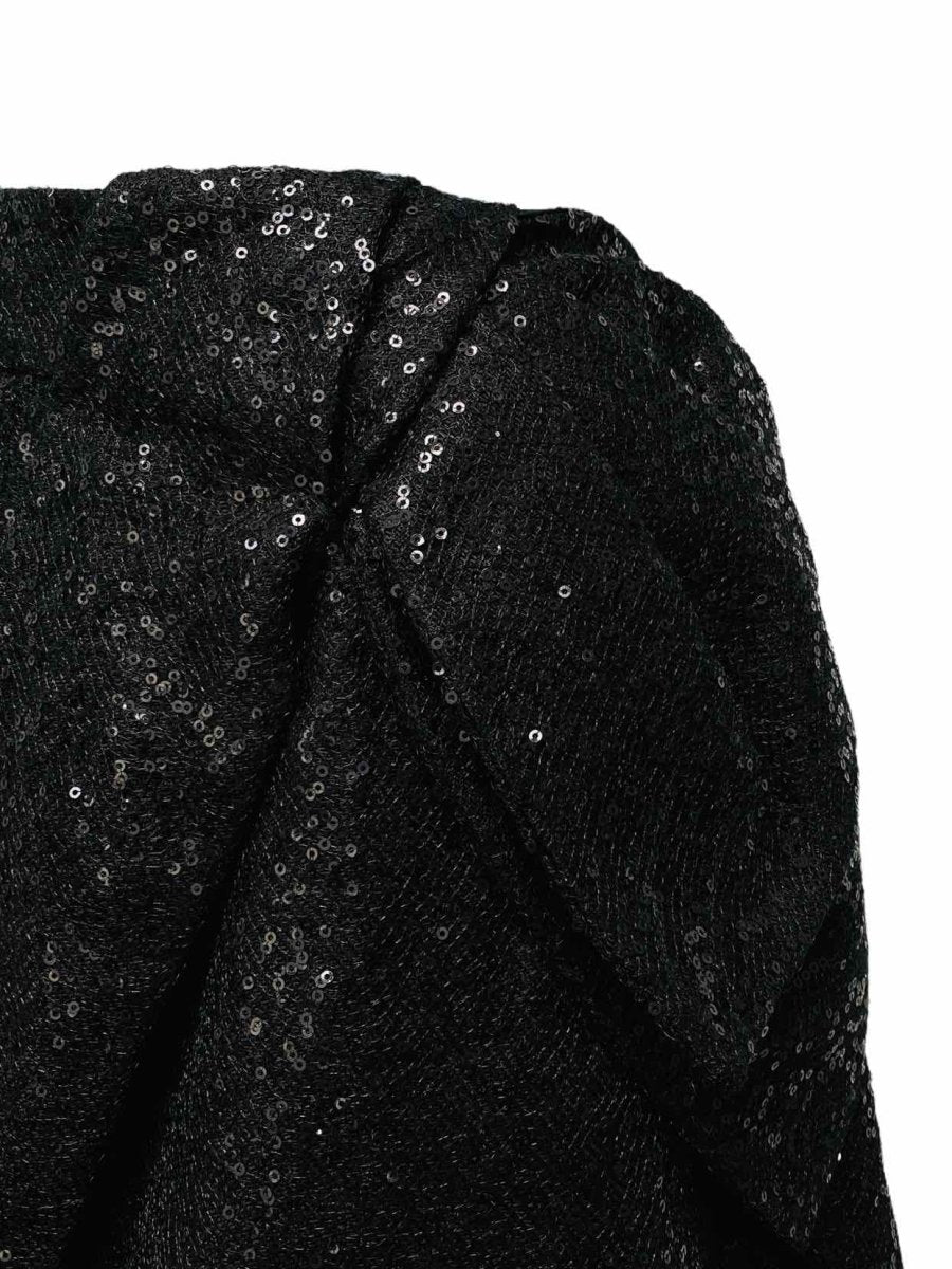 Pre - loved DICE KAYEK Bow Black Sequinned Mini Skirt at Reems Closet