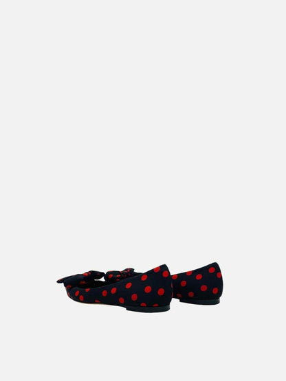 Pre - loved DOLCE & GABBANA Black w/ Red Polka Dot Flats at Reems Closet