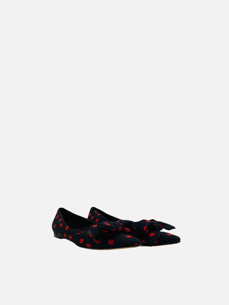 Pre - loved DOLCE & GABBANA Black w/ Red Polka Dot Flats at Reems Closet