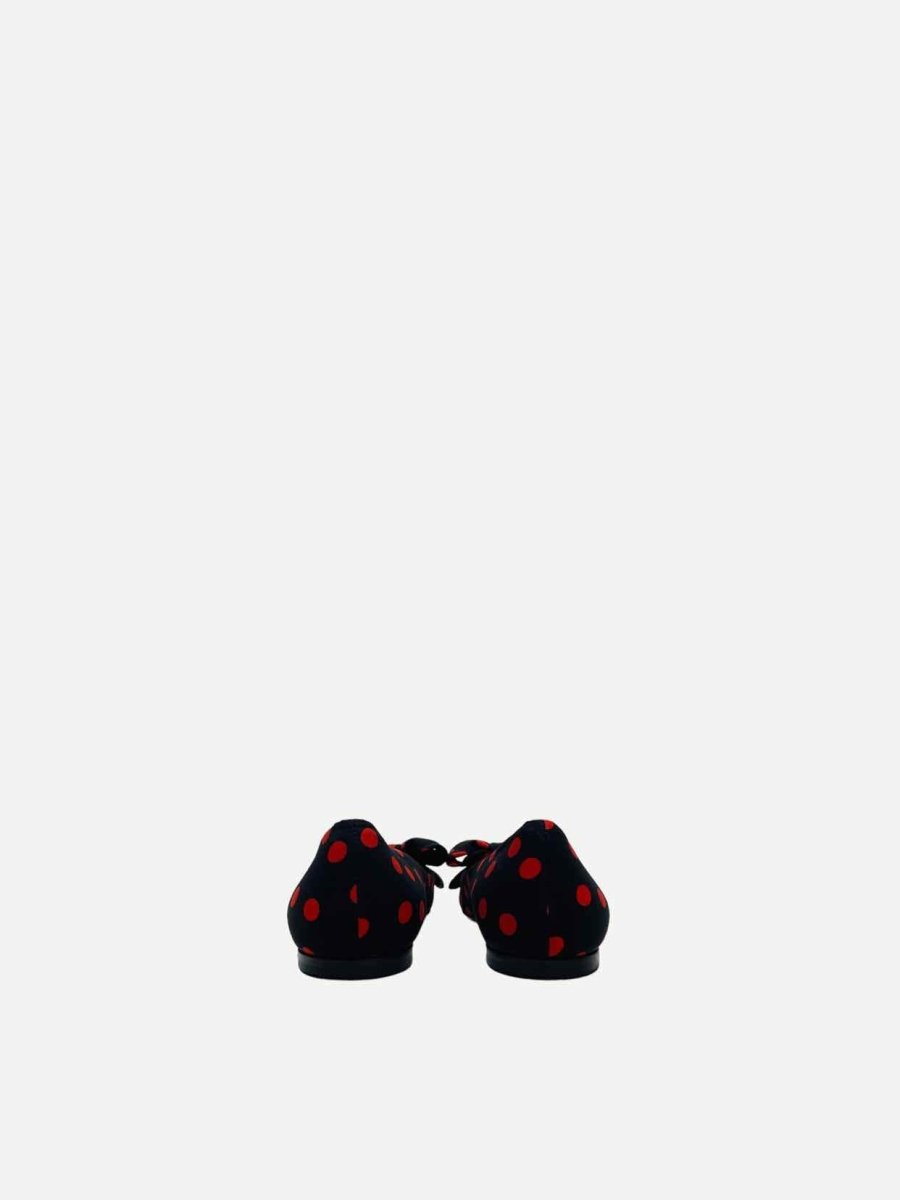 Pre - loved DOLCE & GABBANA Black w/ Red Polka Dot Flats at Reems Closet