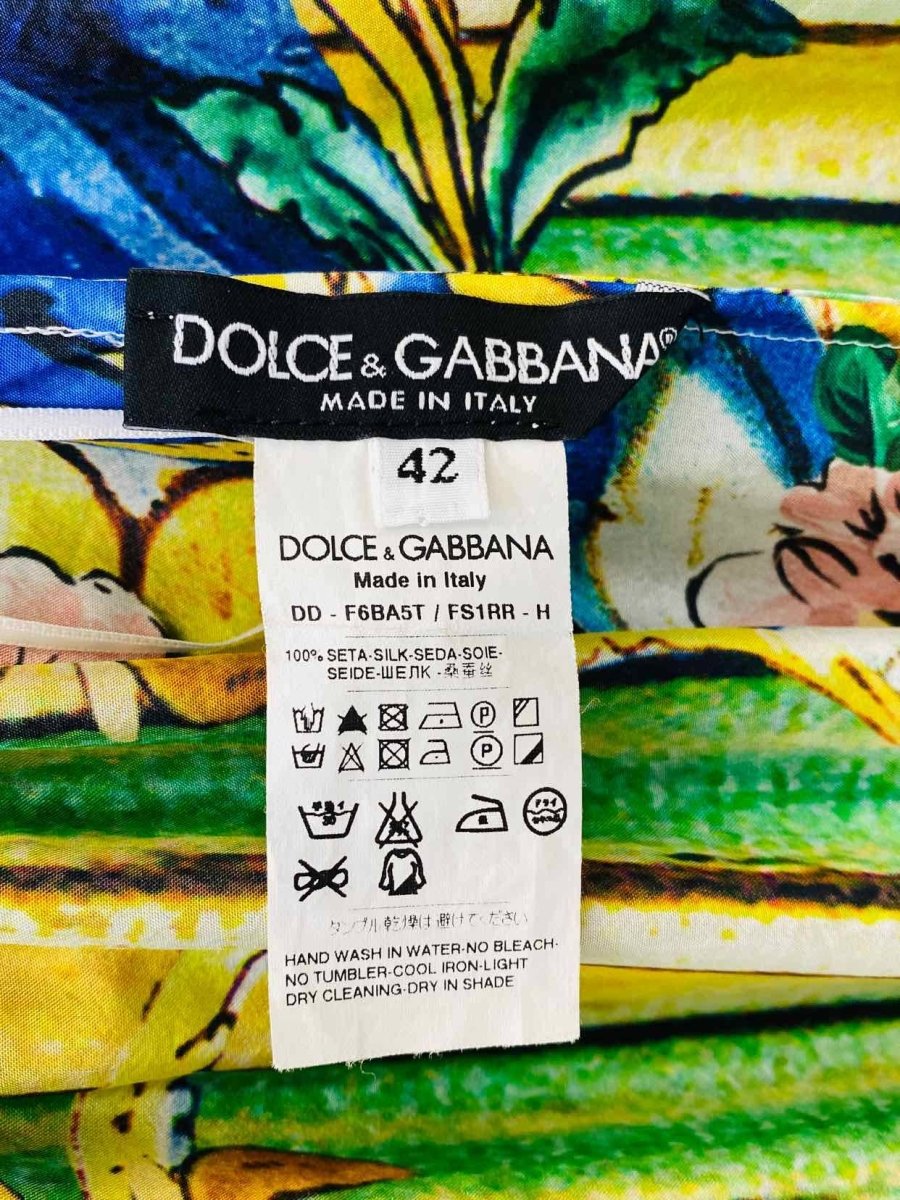 Pre-loved DOLCE & GABBANA Blue & Green Floral Print Mini Dress from Reems Closet