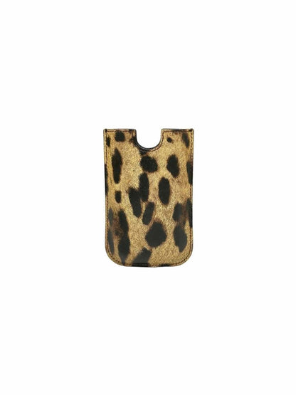 Pre-loved DOLCE & GABBANA Brown & Tan Leopard Phone case - Reems Closet