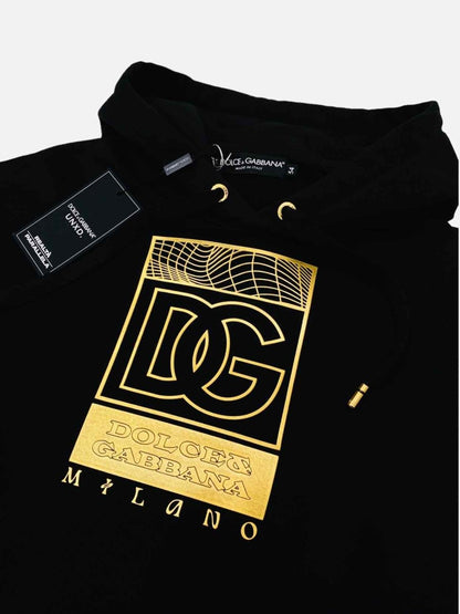 Pre-loved DOLCE & GABBANA Hooded Black/Gold Sweatshirt - Reems Closet