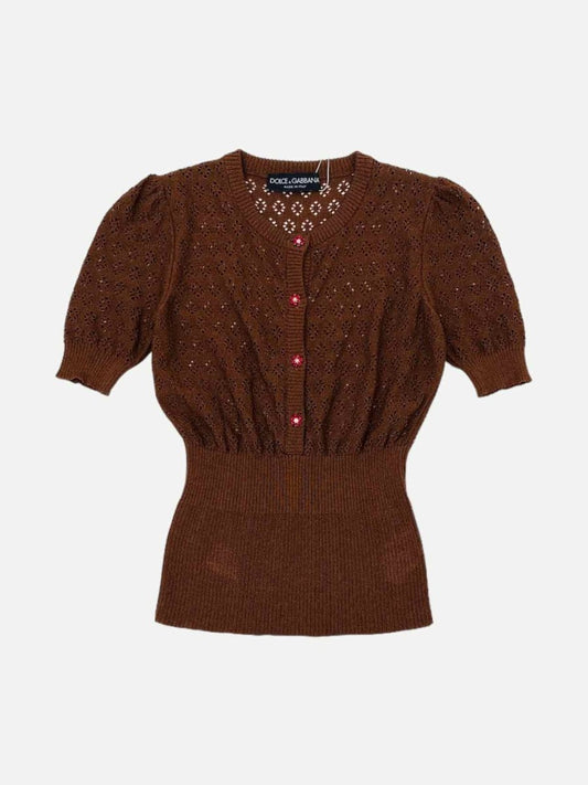 Pre-loved DOLCE & GABBANA Knit Brown Top - Reems Closet