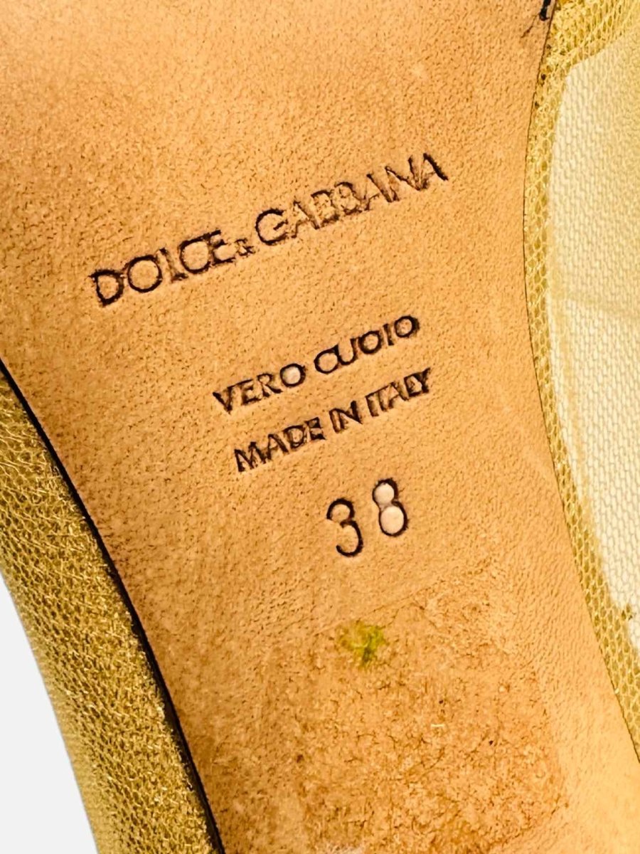 Pre-loved DOLCE & GABBANA Runway Gold Heeled Sandals from Reems Closet