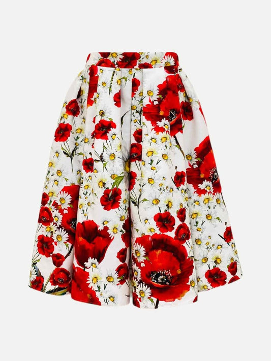 Pre-loved DOLCE & GABBANA White & Red Knee Length Skirt - Reems Closet