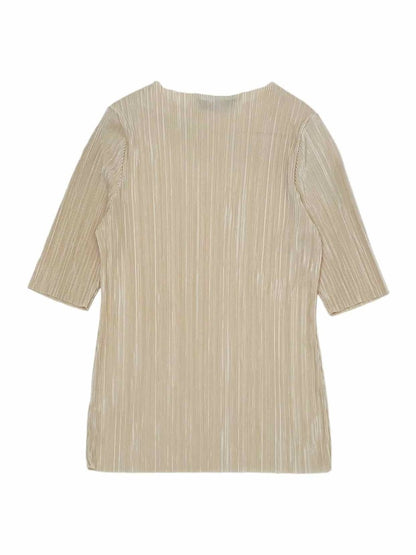 Pre - loved DOROTHY PERKINS Fitted Beige Ribbed Blouse at Reems Closet