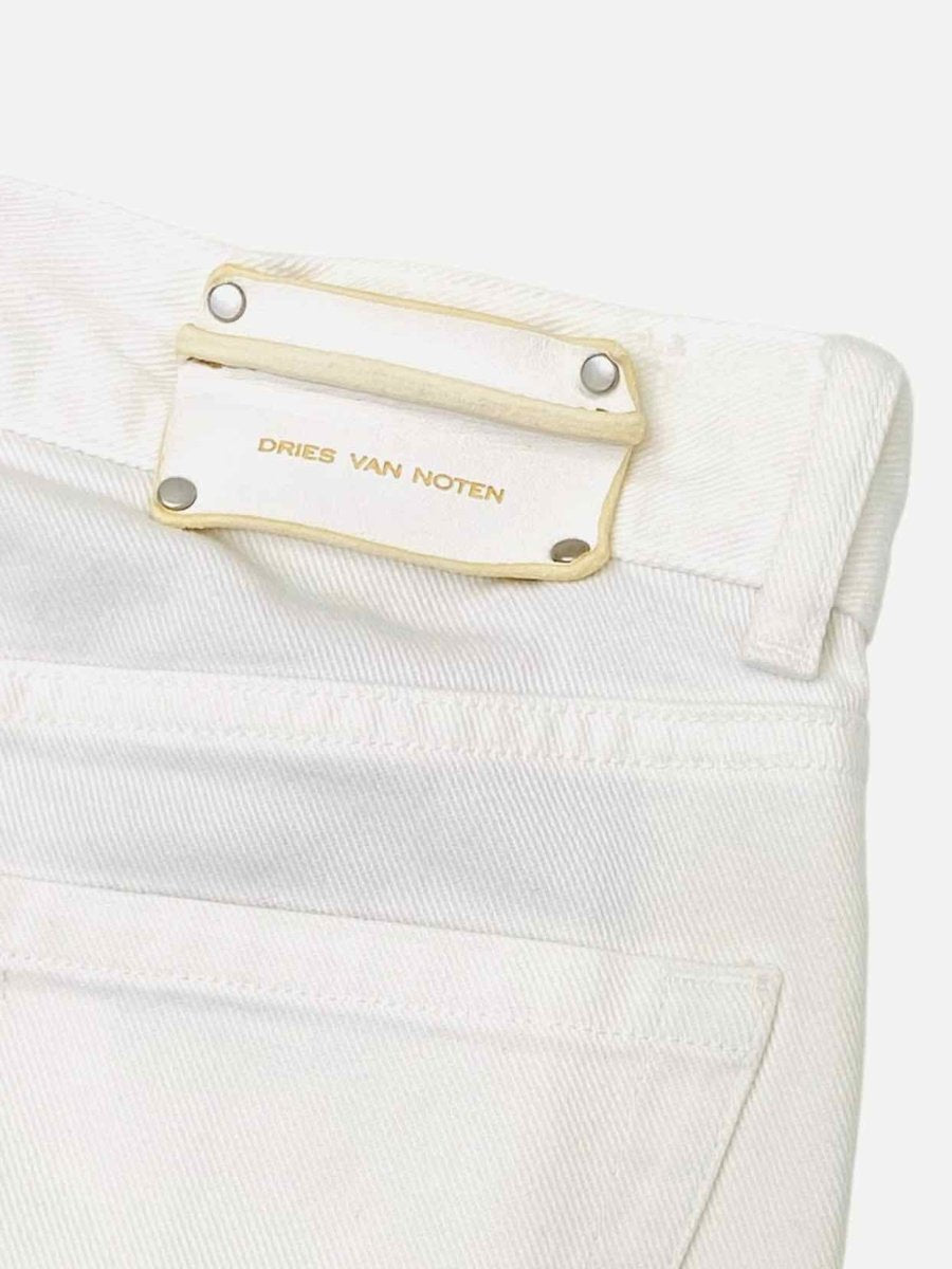 Pre-loved DRIES VAN NOTEN Straight cut White Jeans - Reems Closet