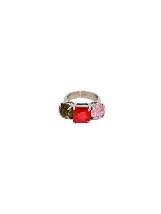 Pre-loved DYRBERG/KERN Green, Red & Pink Fashion Ring - Reems Closet