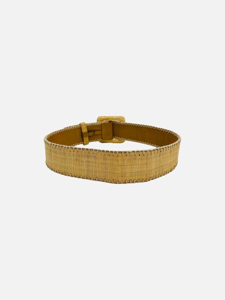 ELIE TAHARI Raffia Beige Belt Reems Closet