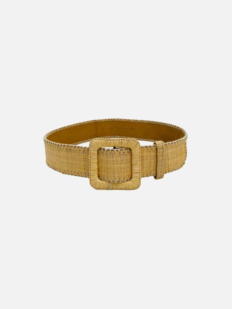 Pre - loved ELIE TAHARI Raffia Beige Belt at Reems Closet