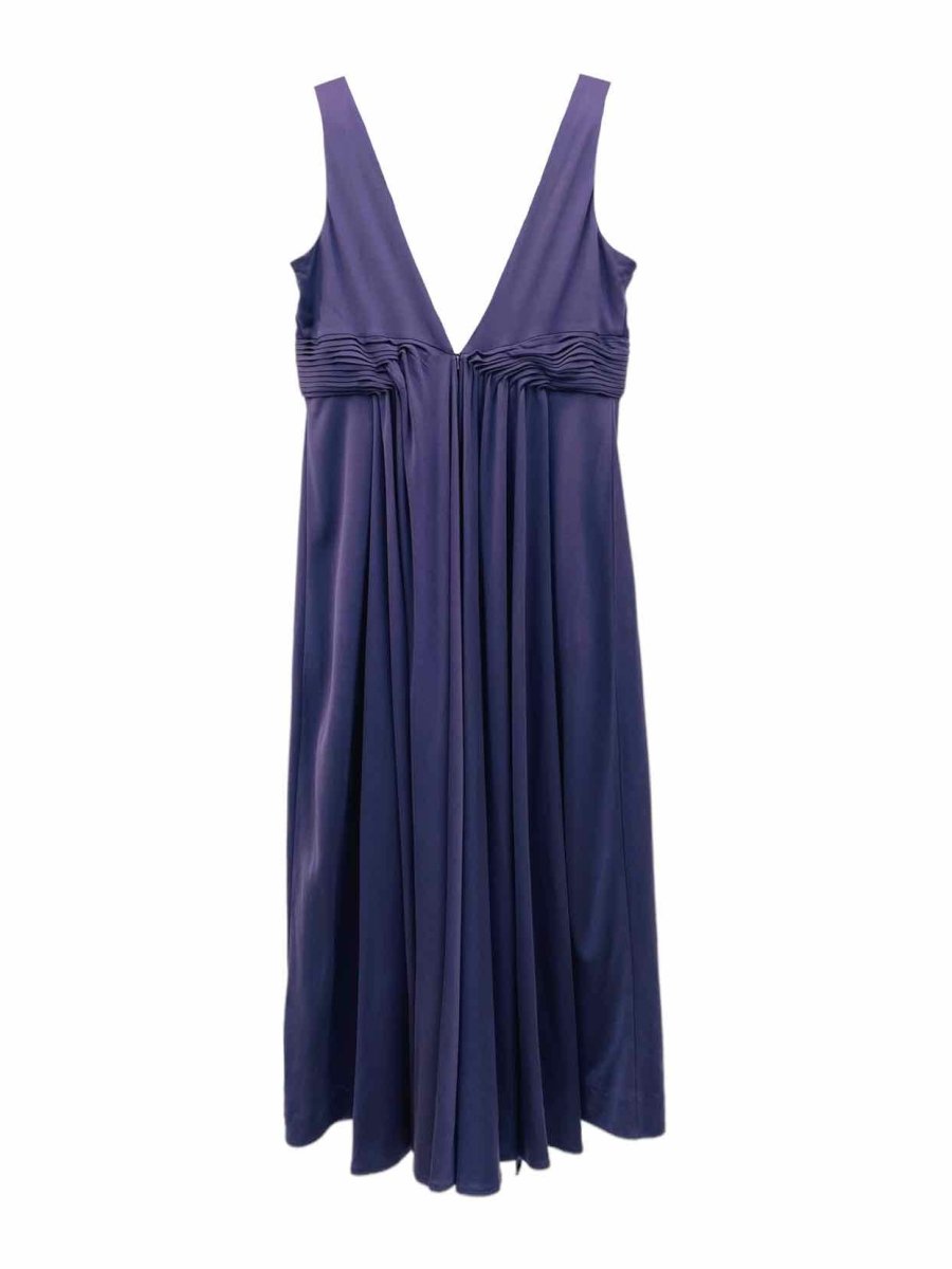 Pre-loved EMPORIO ARMANI Purple Pleated Knee Length Dress - Reems Closet