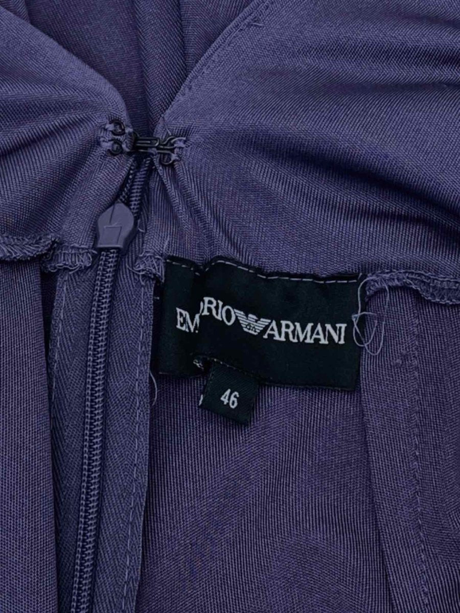 Pre-loved EMPORIO ARMANI Purple Pleated Knee Length Dress - Reems Closet