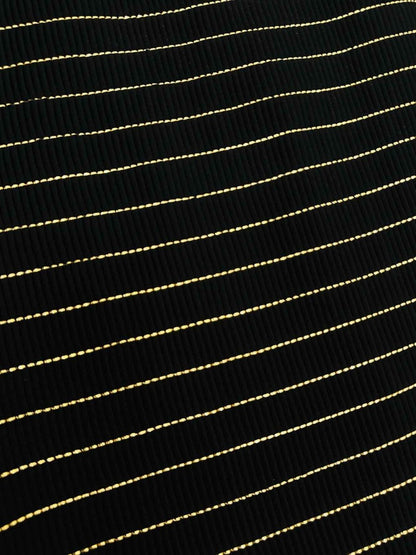 Pre-loved ESCADA Black & Gold Stripe Long Dress from Reems Closet