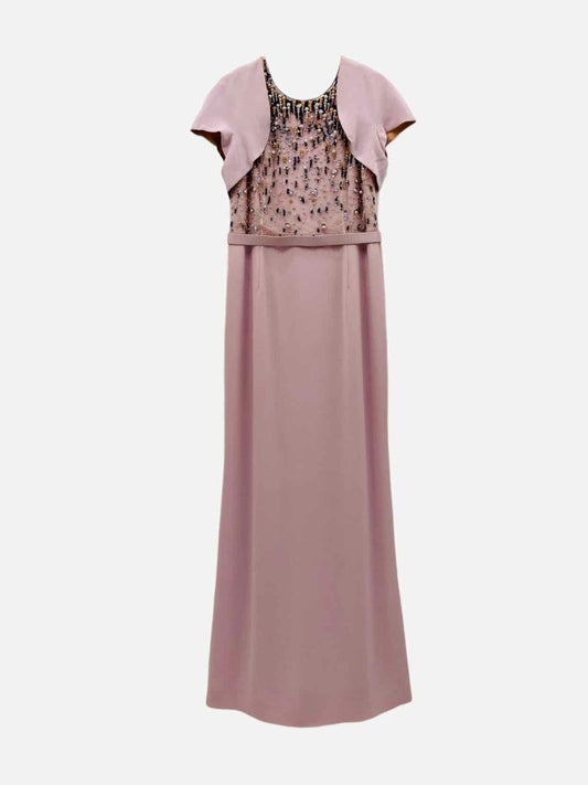 Pre-loved ESCADA Pink Sequin Embellished Evening Dress - Reems Closet