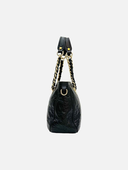 Pre-loved ETRO Black Embossed Shoulder Bag from Reems Closet