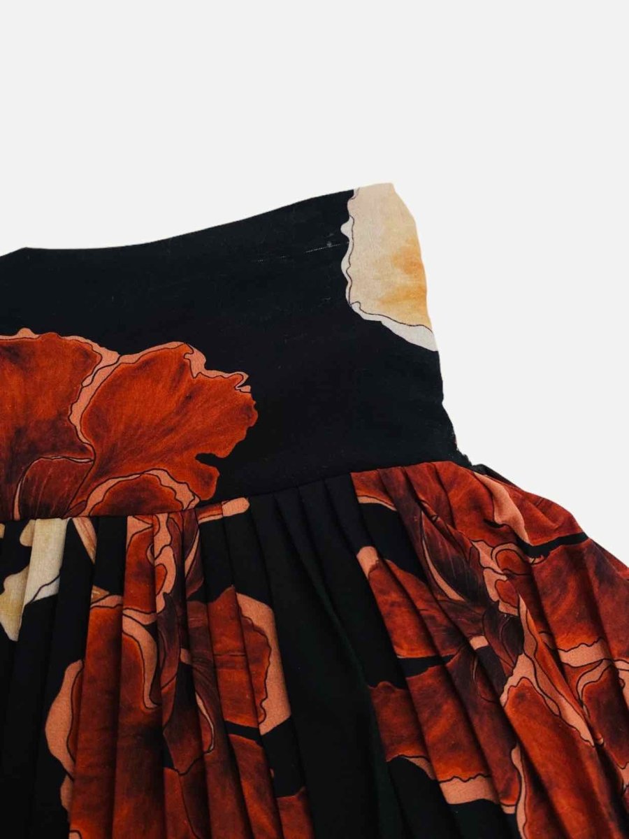 Pre - loved EUGENIA FERNANDEZ Tiered Black Multicolor Midi Skirt at Reems Closet