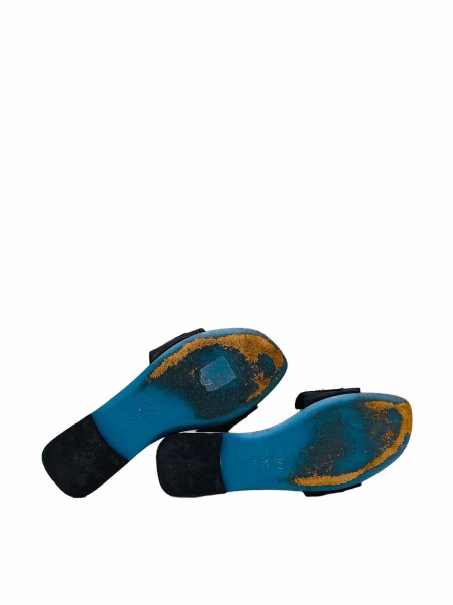 Pre-loved FENDI Black Studded Sandals - Reems Closet