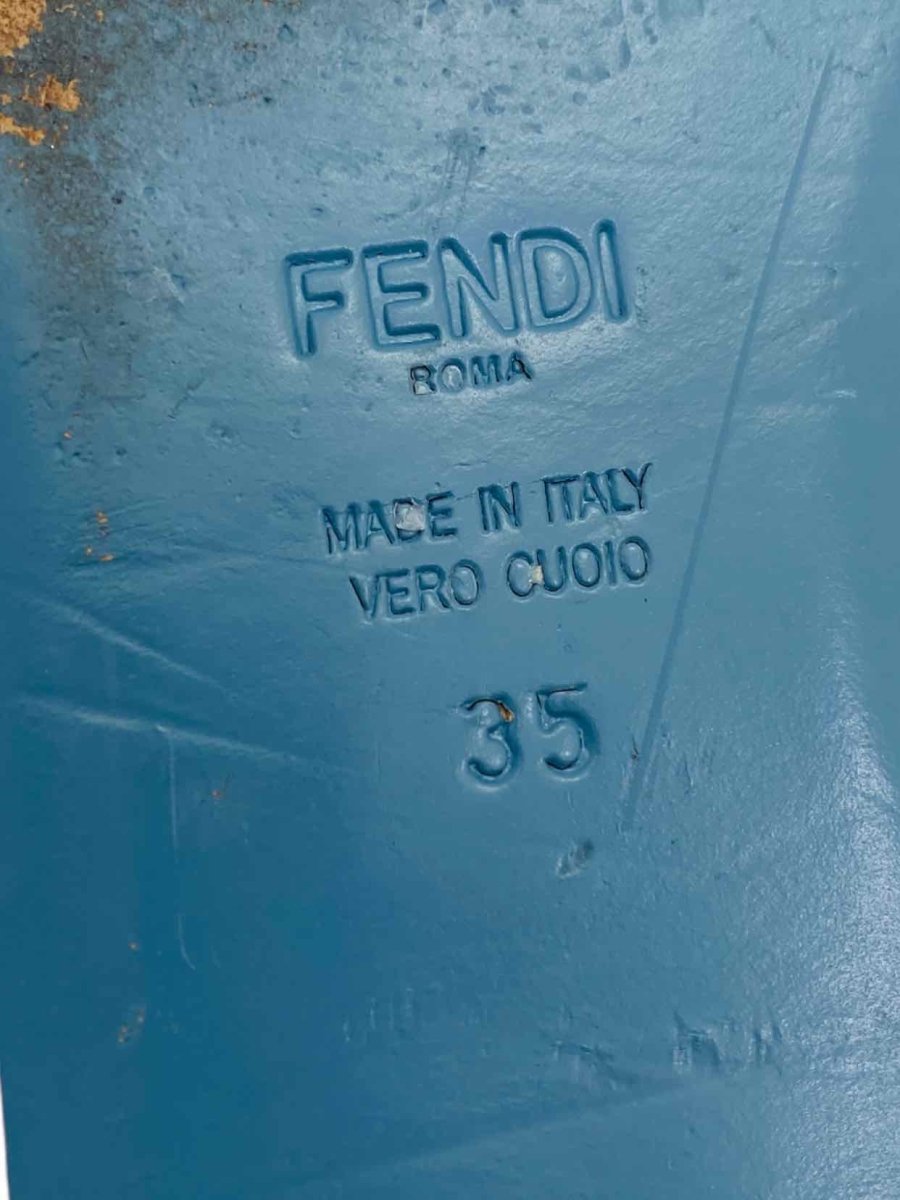 Pre-loved FENDI Black Studded Sandals - Reems Closet