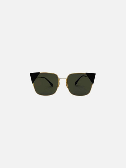 Pre - loved FENDI Gold Sunglasses at Reems Closet