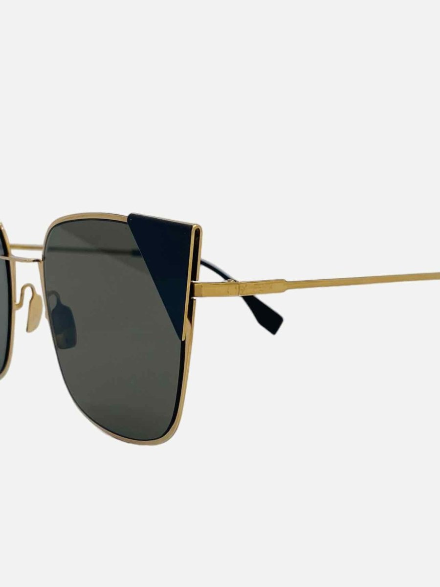 Pre - loved FENDI Gold Sunglasses at Reems Closet