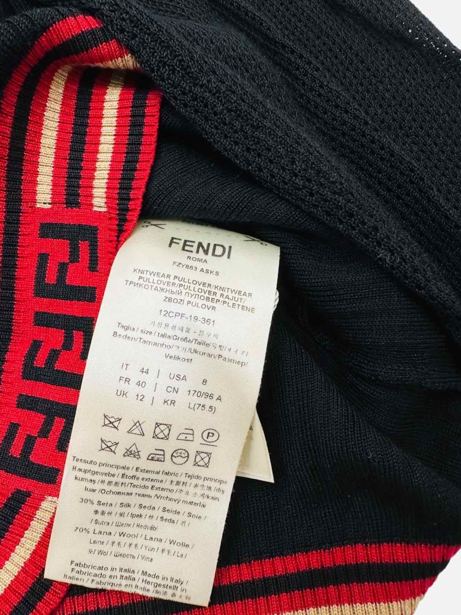 Pre-loved FENDI Knit Black Ribbed Jumper from Reems Closet