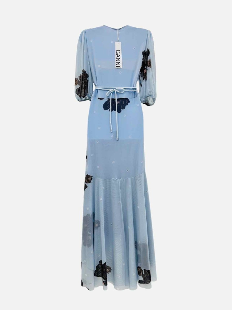 Pre-loved GANNI Pastel Blue Midi Dress from Reems Closet