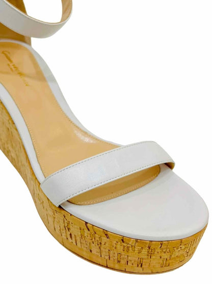 Pre-loved GIANVITO ROSSI Ankle Strap White Wedges from Reems Closet