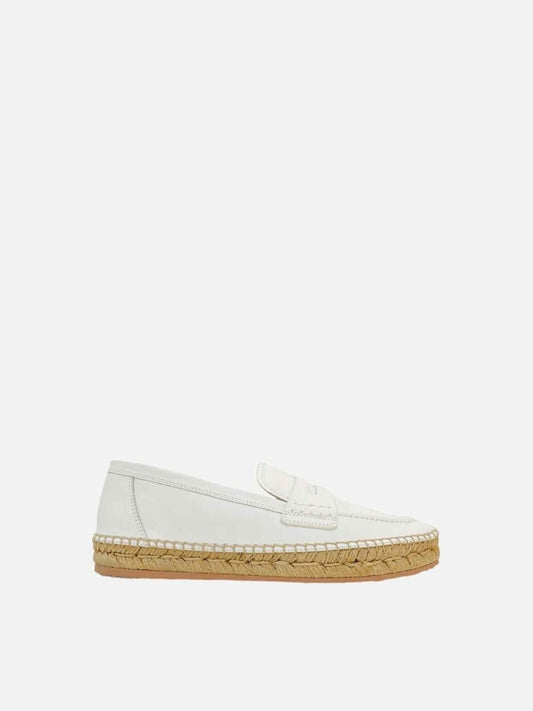 Pre-loved GIANVITO ROSSI Espadrille White Loafers - Reems Closet
