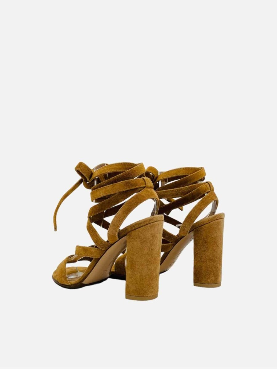 Pre-loved GIANVITO ROSSI Janis Low Camel Heeled Sandals - Reems Closet