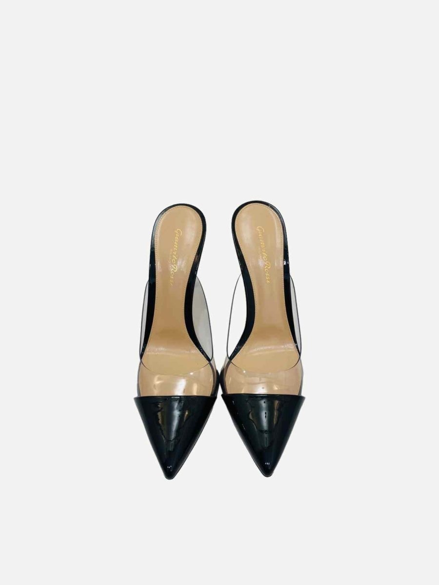Pre-loved GIANVITO ROSSI Pointed Toe Black Mules - Reems Closet