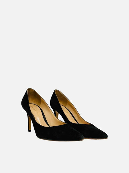 Pre - loved GIANVITO ROSSI Pointed Toe Black Pumps at Reems Closet