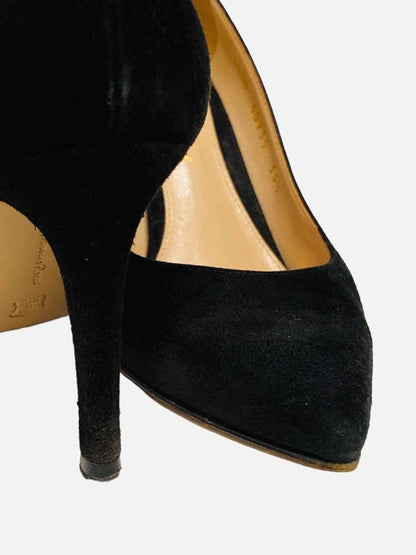 Pre - loved GIANVITO ROSSI Pointed Toe Black Pumps at Reems Closet