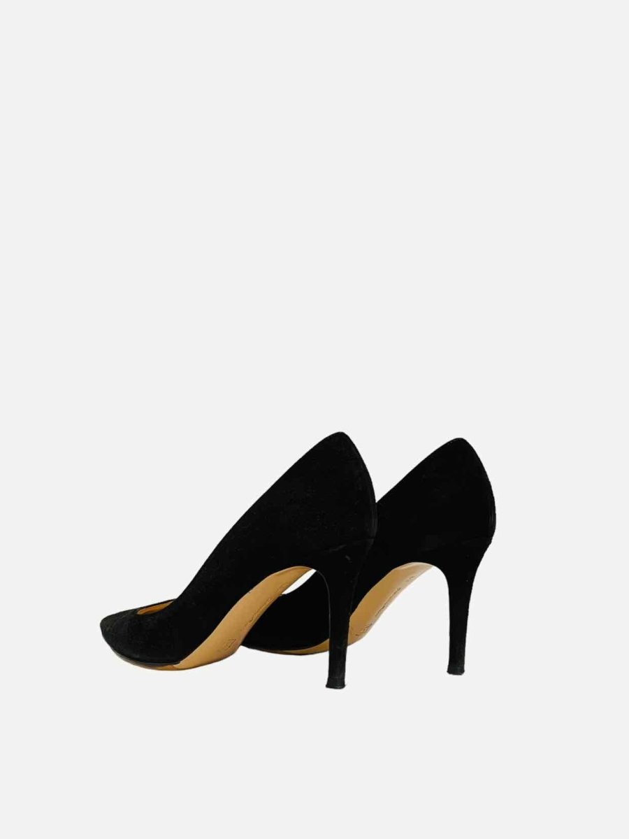 Pre - loved GIANVITO ROSSI Pointed Toe Black Pumps at Reems Closet